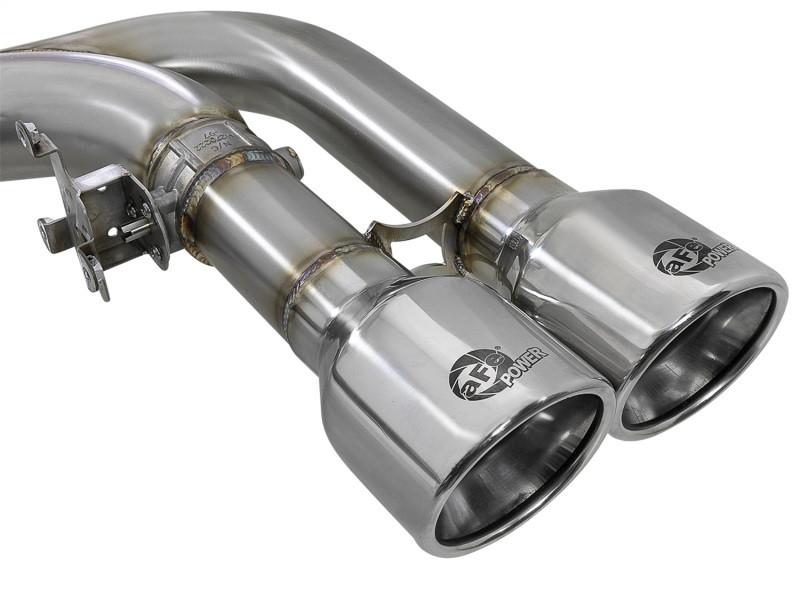 aFe MACH Force-Xp 3.5in. 304 SS C/B Exhaust w/o Muffler 15-18 BMW X5 M V8-4.4L (tt) - Polished Tip - 49-36342-P