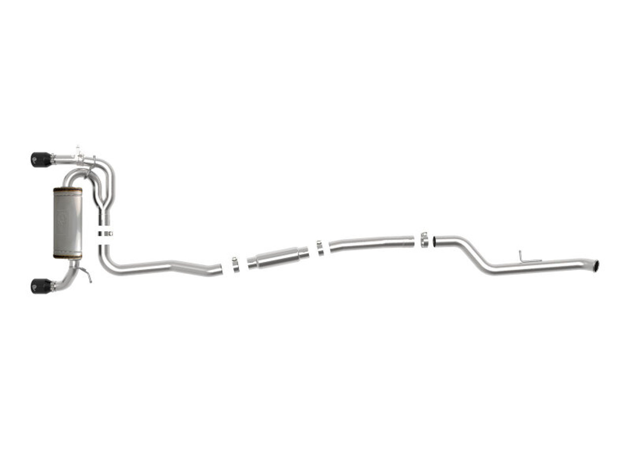 aFe MACH ForceXP 3IN to 2.5IN 304SS Cat-Back Exhaust System w/ Black Tips 14-16 BMW M235i (F22/23) - 49-36347-B