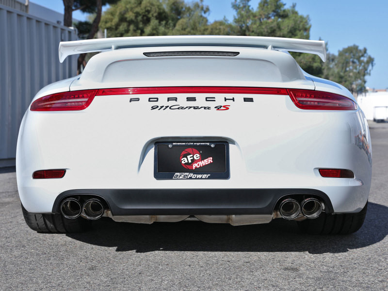 aFe MACHForce XP 12-16 Porsche 911 Carrera H6-3.8L SS-304 Cat-Back Exhaust w/Carbon Fiber Tips - 49-36406-1C