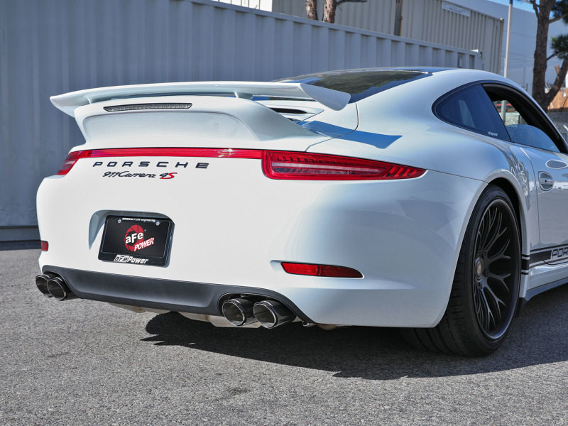 aFe MACHForce XP 12-16 Porsche 911 Carrera H6-3.8L SS-304 Cat-Back Exhaust w/Carbon Fiber Tips - 49-36406-1C