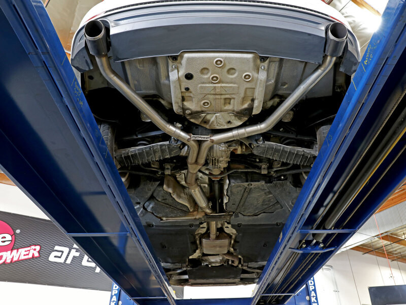 aFe MACHForce XP 3in-2.5in SS Exhaust Axle-Back 17-19 Audi A4 (B9) L4-2.0L (t) - Polished - 49-36419-P
