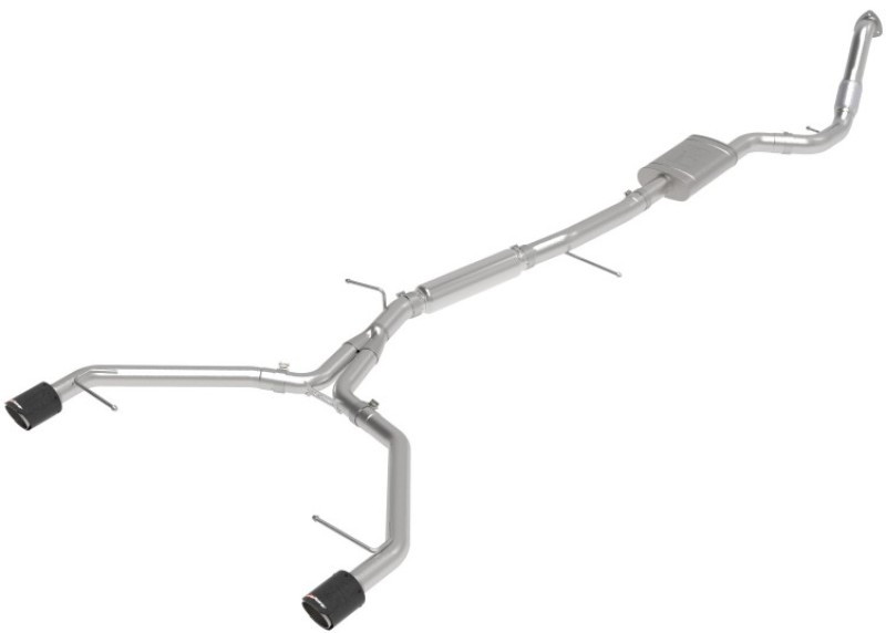 aFe 17-19 Audi A4 (B9) MACH Force-Xp 3in to 2.5in 304 SS Cat-Back Exhaust System-Dual Carbon Tips - 49-36420-C