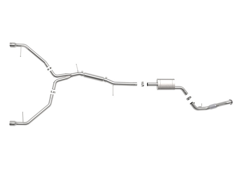 aFe 17-19 Audi A4 (B9) MACH Force-Xp 3in to 2.5in 304 SS Cat-Back Exhaust System-Dual Polished Tips - 49-36420-P