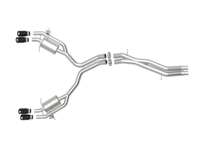 aFe 18-20 Audi RS5 Coupe MACH Force-Xp 3in to 2.5in 304 SS Axle-Back Exhaust System (Quad Black Tip) - 49-36427-B