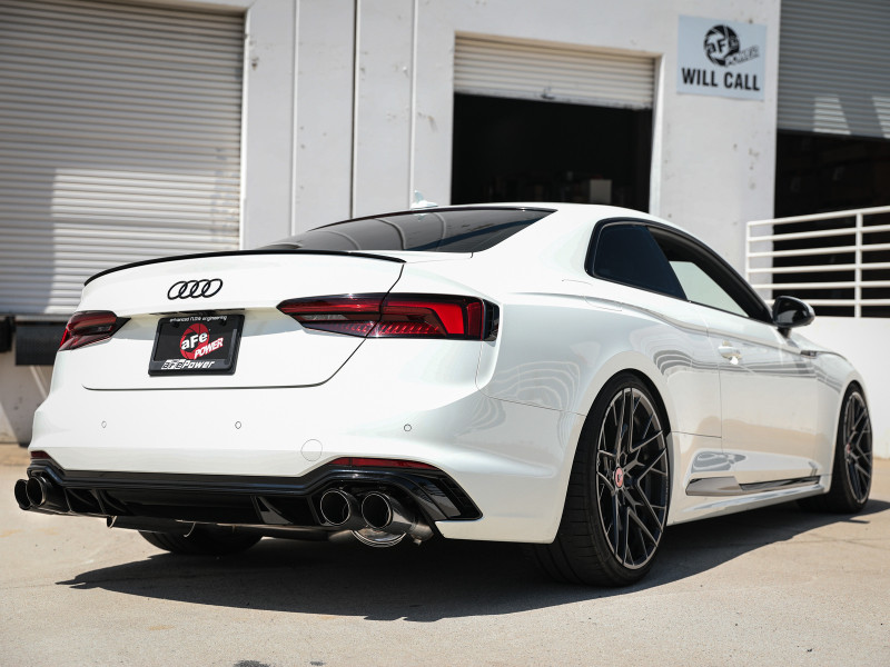 aFe 18-20 Audi RS5 Coupe MACH Force-Xp 3in to 2.5in 304 SS Axle-Back Exhaust System-Quad Carbon Tips - 49-36427-C