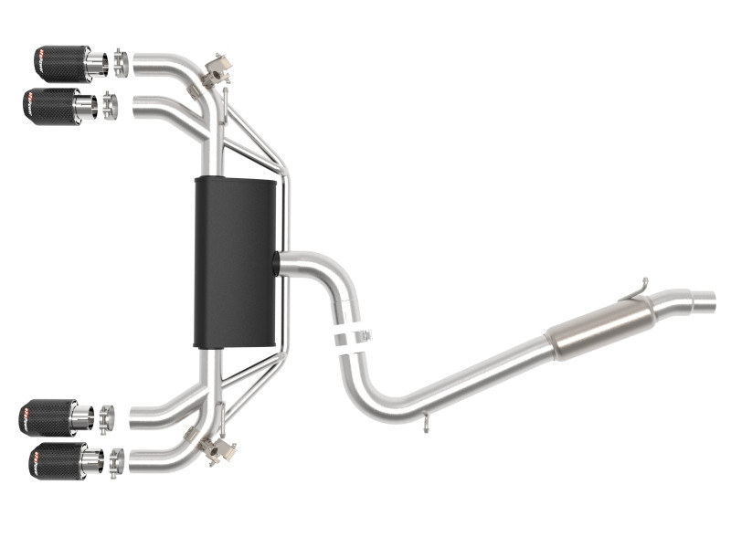 afe POWER MACH Force-Xp 15-19 Volkswagen Golf R L4-2.0L(T) 304 SS Cat-Back Exhaust System - Carbon - 49-36430-C