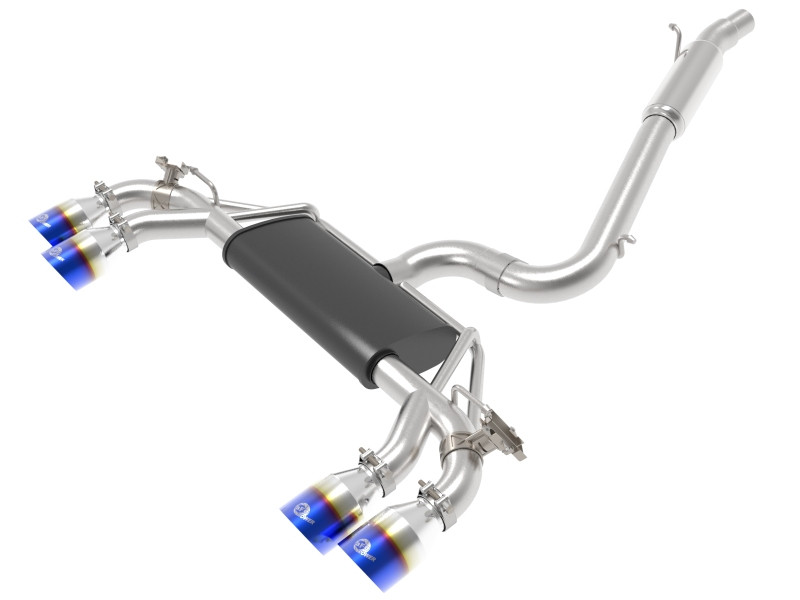 afe POWER MACH Force-Xp 15-19 Volkswagen Golf R L4-2.0L(T) 304 SS Cat-Back Exhaust System Blue Tips - 49-36430-L