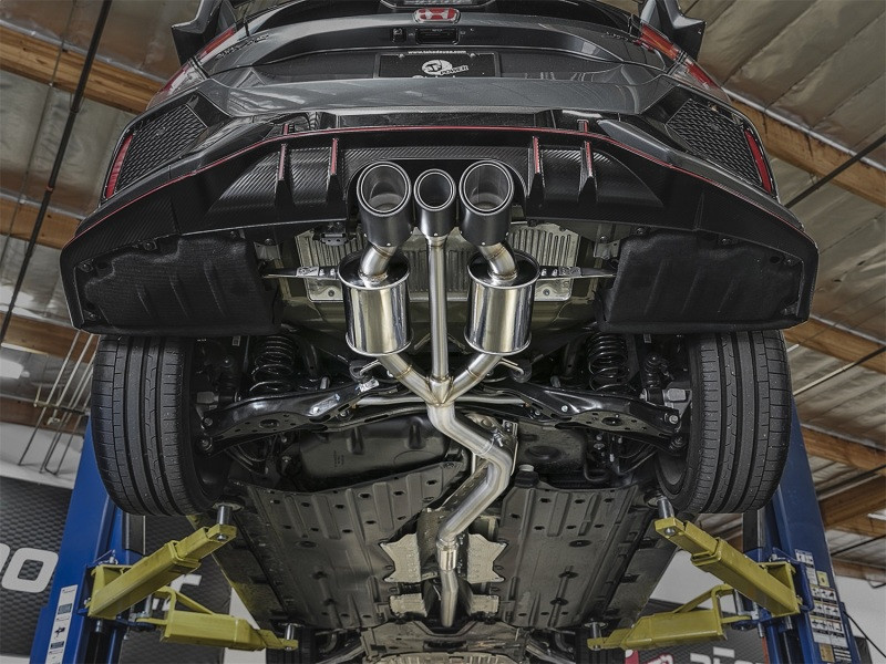aFe POWER Takeda 2-1/2in to 2-1/4in 304SS Catback Dual-Exit Exhaust 17+ Honda Civic Type R w/CF Tips - 49-36616-C
