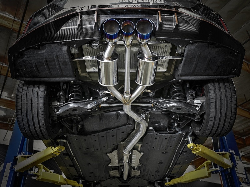 aFe Takeda 3in 304 SS Cat-Back Exhaust w/ Blue Flame Tips 2017+ Honda Civic Type R I4 2.0L (t) - 49-36616-L