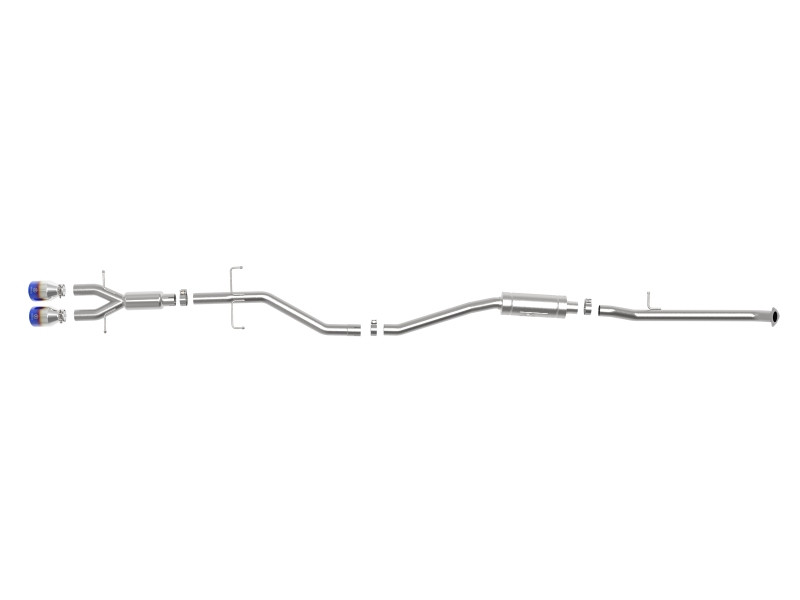 aFe Takeda 2.5in 304 SS Cat-Back Exhaust System w/ Blue Tips 17-20 Honda Civic Si Sedan I4 1.5L - 49-36619-L