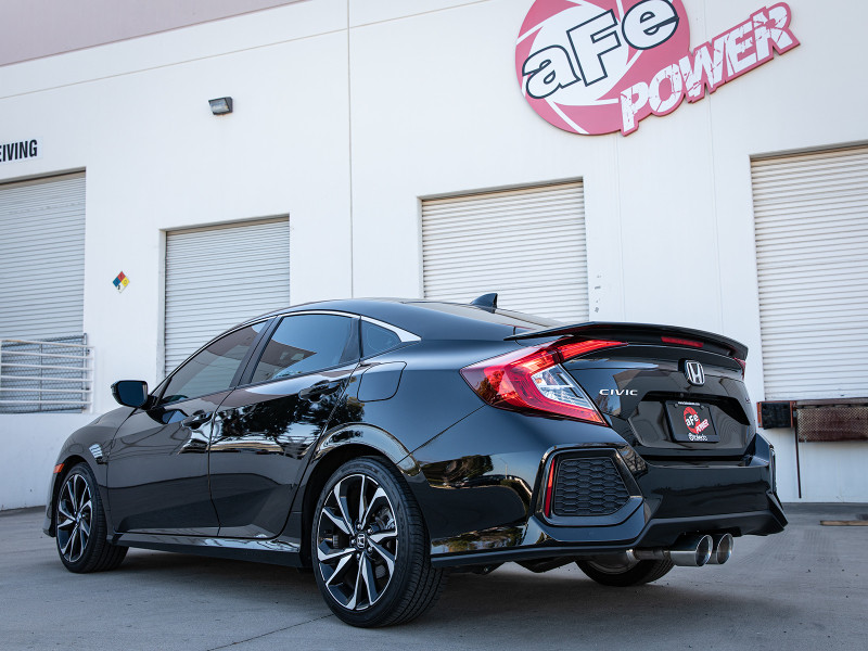 aFe Takeda 2.5in 304SS Cat-Back Exhaust System w/ Polished Tips 17-20 Honda Civic Si Sedan I4 1.5L - 49-36619-P
