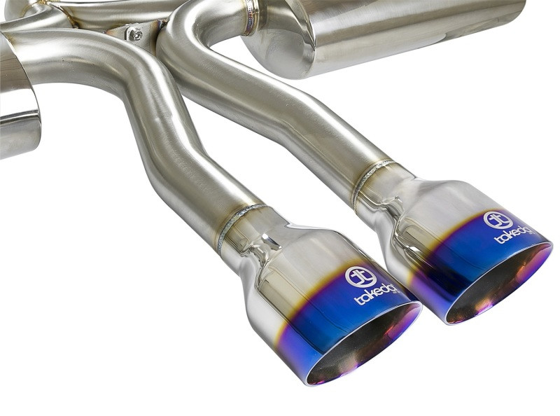 aFe Takeda 3in 304 SS Cat-Back Exhaust System w/ Blue Tips 2017+ Honda Civic Si 4Dr I4 1.5L (t) - 49-36621-L