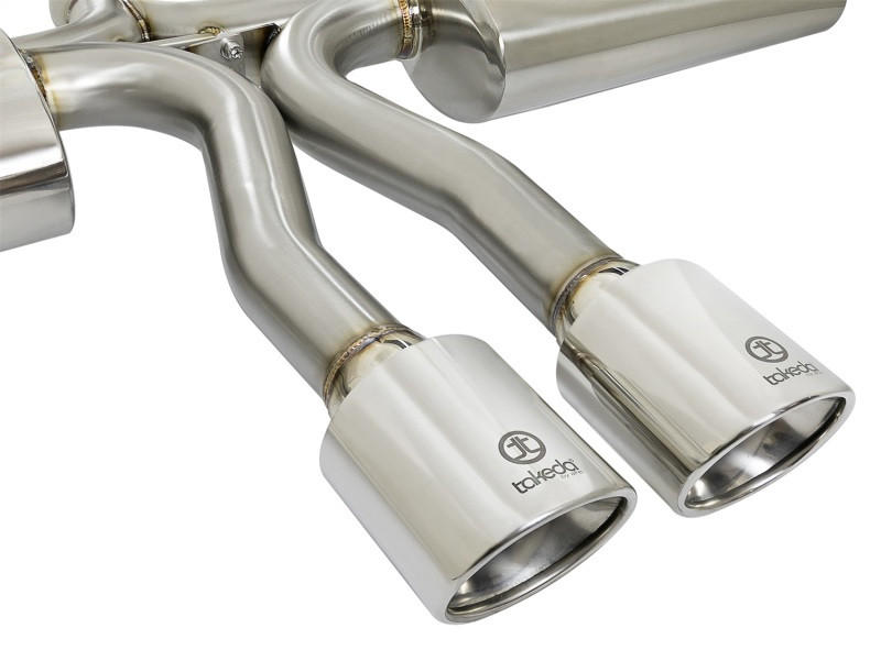 aFe Takeda 3in 304 SS Cat-Back Exhaust System w/Polished Tips 2017+ Honda Civic Si (4dr) I4 1.5L (t) - 49-36621-P