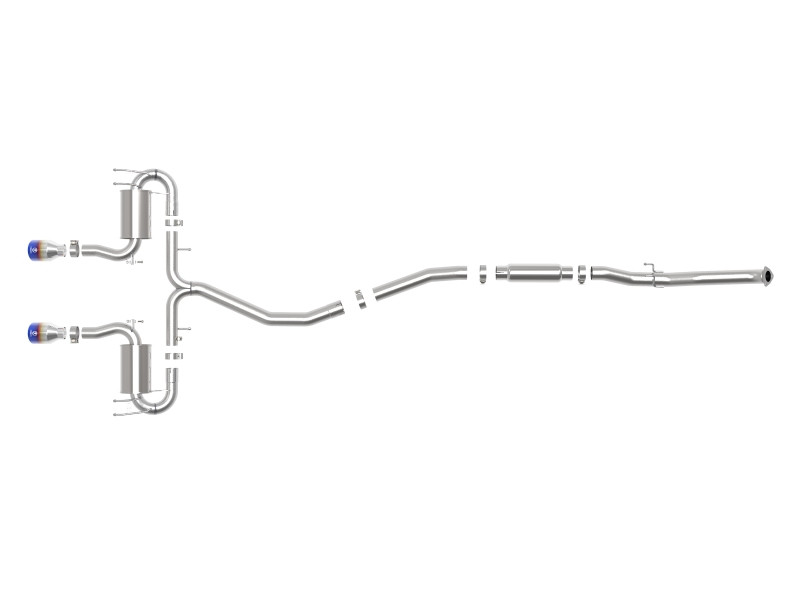 aFe Takeda 3in 304 SS Cat-Back Exhaust System w/Blue Flame Tips 17-20 Honda Civic Sport L4-1.5L (t) - 49-36624-L