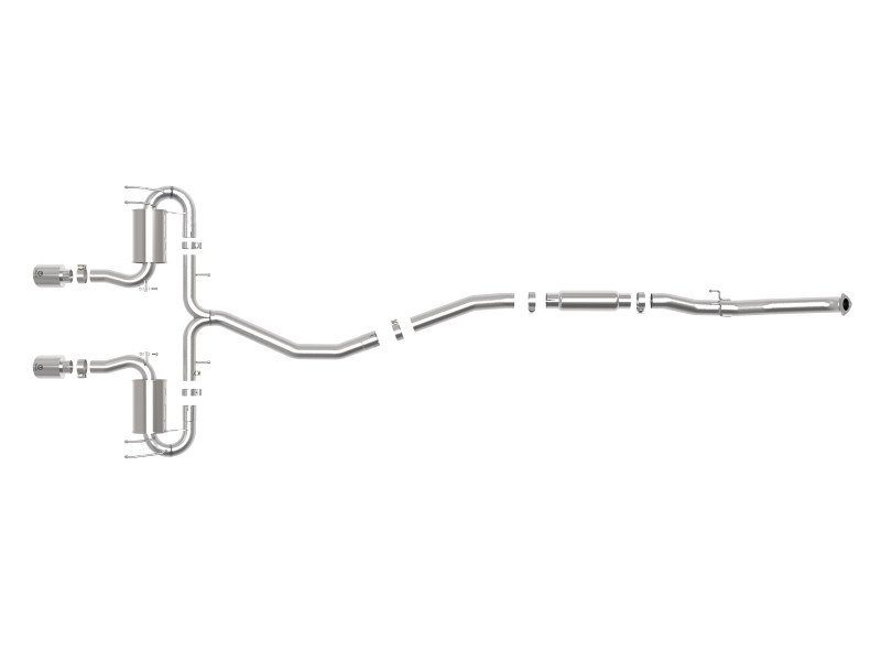 aFe Takeda 3in 304 SS Cat-Back Exhaust System w/Polished Tips 17-21 Honda Civic Sport L4-1.5L (t) - 49-36624-P