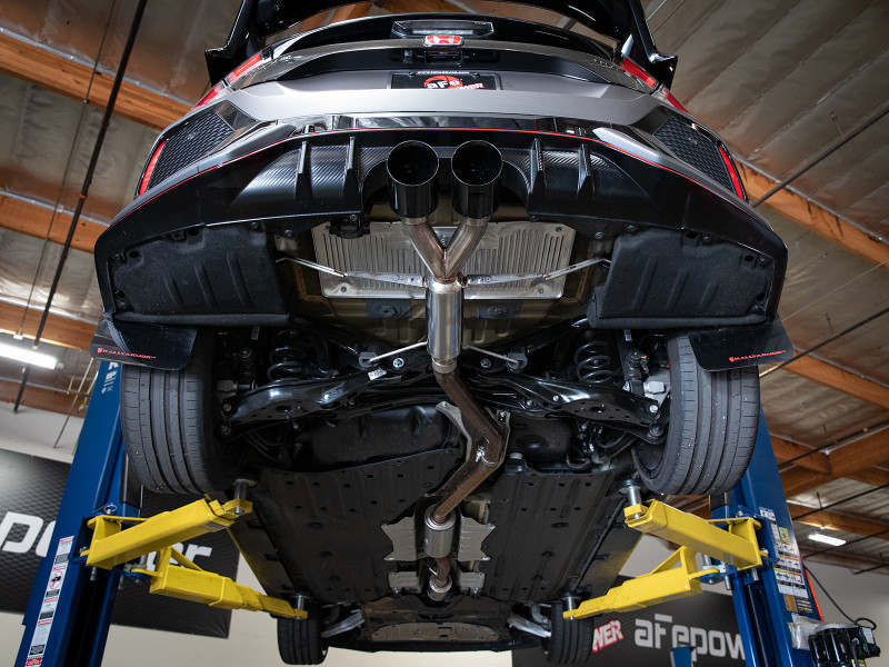 aFe Takeda 2.5in 304SS Axle-Back Exhaust System 17-19 Honda Civic Type R L4-2.0L (t) - Black Tip - 49-36626-B