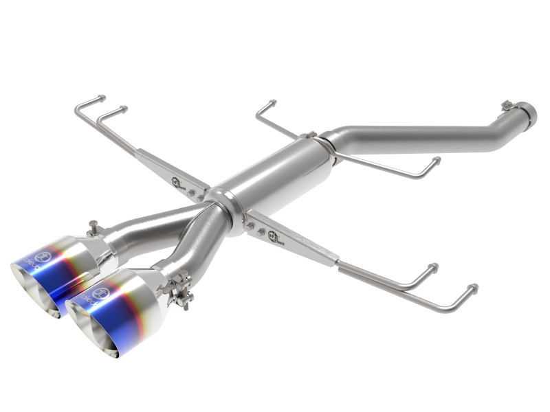 aFe Takeda 2.5in 304SS Axle-Back Exhaust System 17-19 Honda Civic Type R L4-2.0L (t) - BL Flame Tip - 49-36626-L