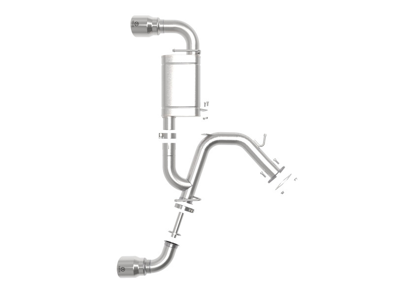 aFe Takeda Exhaust Axle-Back 19-20 Hyundai Veloster N 304SS Polished Dual Tips Exhaust - 49-37009-P