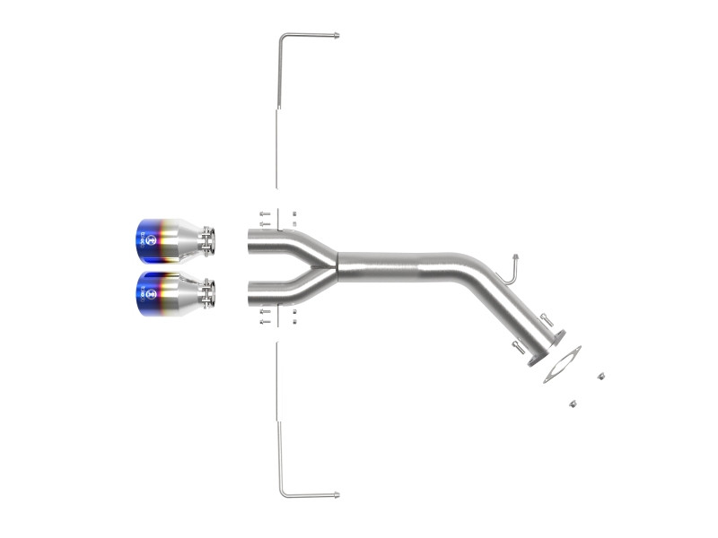aFe Takeda 3in-2.5in 304 SS Axle-Back Exhaust w/Blue Flame Tip 19-20 Hyundai Veloster I4-1.6L(t) - 49-37012-L