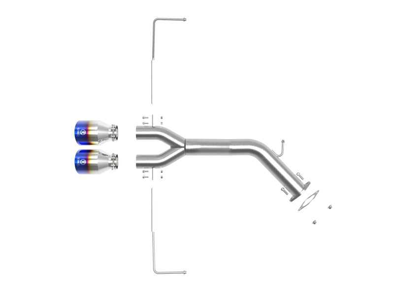 aFe Takeda 3in-2.5in 304 SS Axle-Back Exhaust w/Blue Flame Tip 19-20 Hyundai Veloster I4-1.6L(t) - 49-37012-L