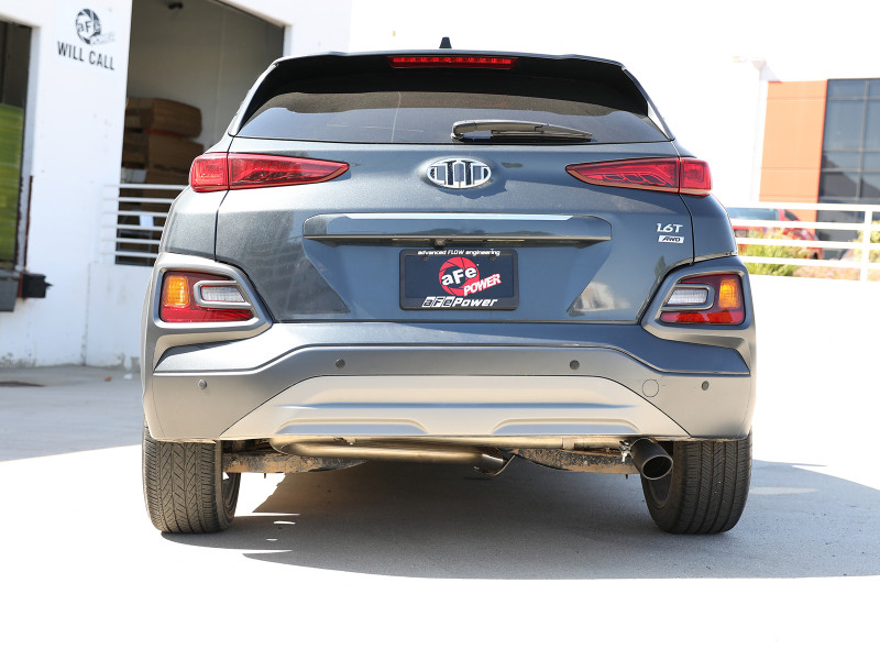 aFe Takeda 2.5in 304 SS Axle-Back Exhaust w/o Muffler w/BlackTips 18-22 Hyundai Kona L4-1.6L (t) AWD - 49-37017NM-B