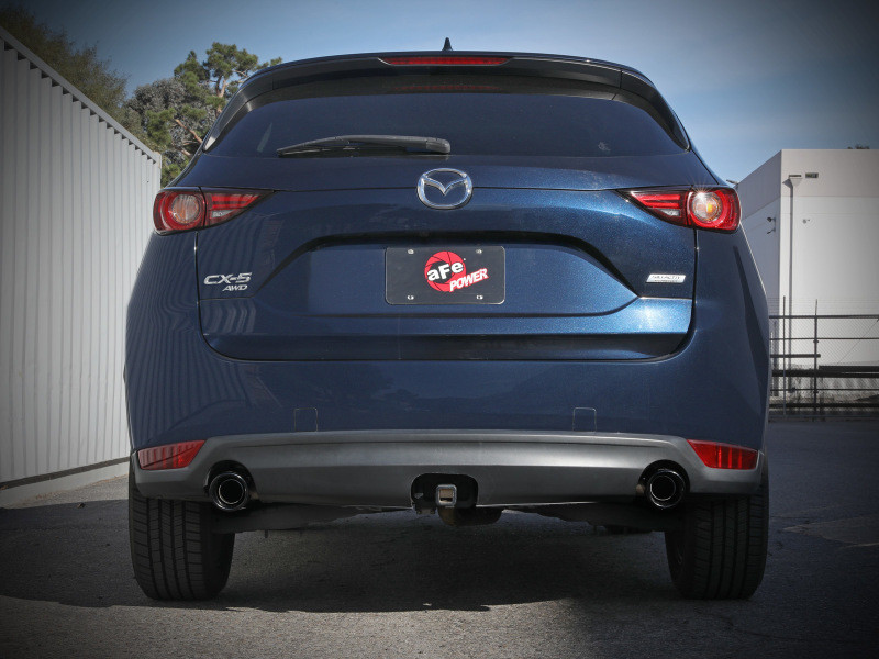 aFe Takeda 17-21 Mazda CX-5 2.5L (t) 2.5in. SS Axle-Back Exhaust System w/Black Tips - 49-37021-B
