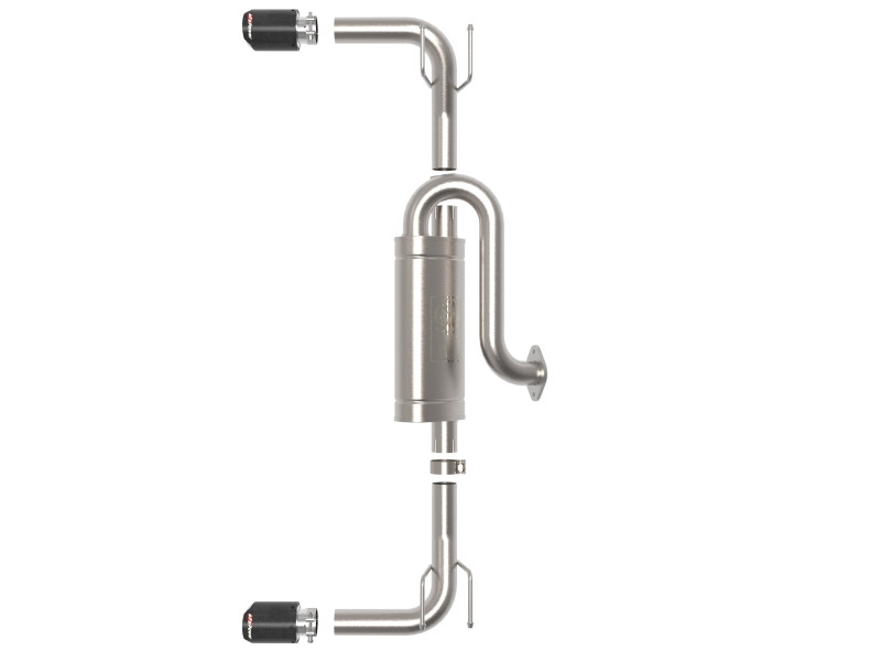 aFe 19-22 Mazda 3 L4 2.5L Takeda 3in to 2-1/2in 304 SS Axle-Back Exhaust w/ Carbon Fiber Tip - 49-37023-C
