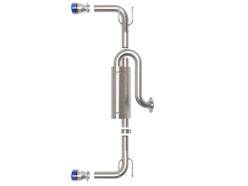 aFe 19-22 Mazda 3 L4 2.5L Takeda 3in to 2-1/2in 304 SS Axle-Back Exhaust w/ Blue Flame Tip - 49-37023-L