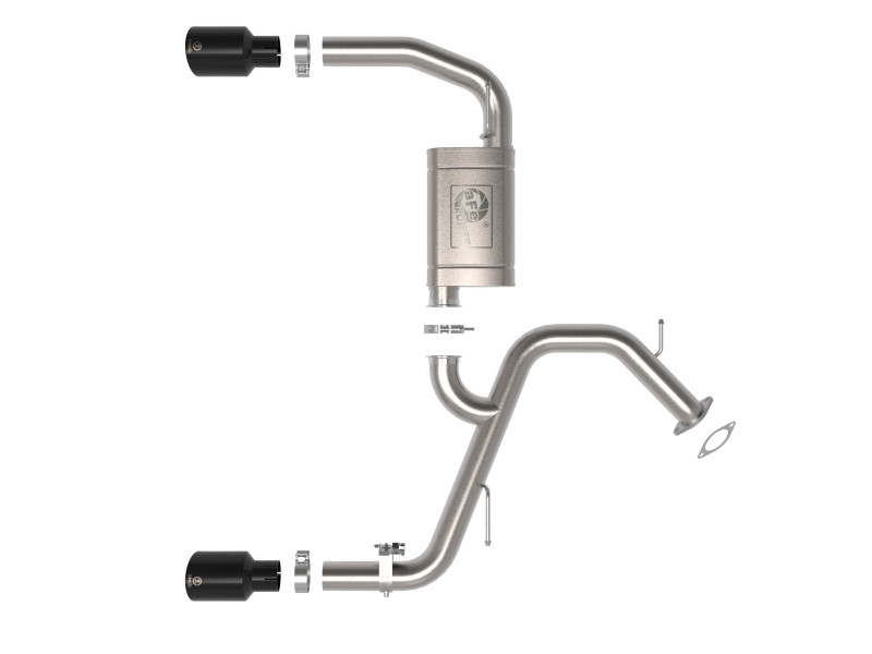 aFe Takeda Hyundai Elantra N 22-23 L4-2.0L (t) 3in SS Axle-Back Exhaust System w/ Black Tips - 49-37027-B