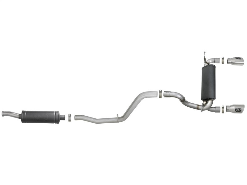 Rebel Series 2.5in 304 SS Cat-Back Exhaust w/ Polished Tips 2018+ Jeep Wrangler (JL) V6 3.6L - 49-38066-P