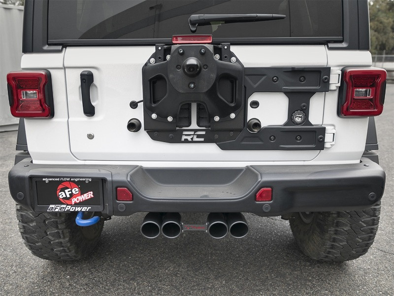 aFe Rebel Series 2.5in. 304 SS C/B Exhaust System 2018 Jeep Wrangler (JL) V6-3.6L - Black Tip - 49-38071-B