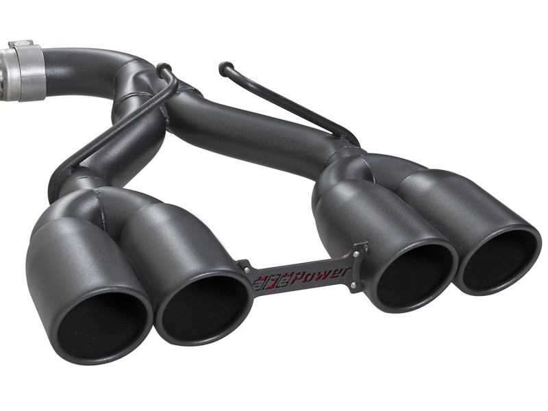 aFe Rebel Series 2.5in. 304 SS C/B Exhaust System 2018 Jeep Wrangler (JL) V6-3.6L - Black Tip - 49-38071-B