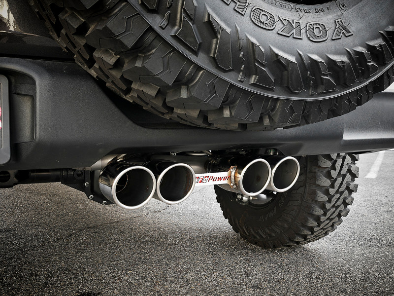 aFe Rebel Series 2.5in 304 SS Cat-Back Exhaust w/ Polished Tip 18-20 Jeep Wrangler (JL) - 49-38073-P