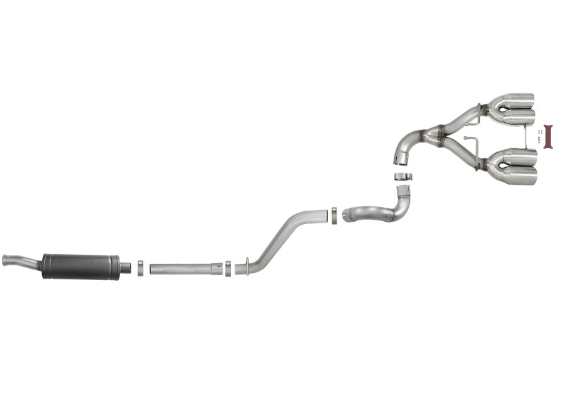 aFe Rebel Series 2.5in 304 SS Cat-Back Exhaust w/ Polished Tip 18-20 Jeep Wrangler (JL) - 49-38073-P