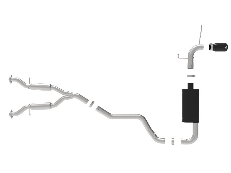aFe Large Bore HD 3in 304 SS Cat-Back Exhaust w/ Black Tips 14-19 Jeep Grand Cherokee (WK2) V6-3.6L - 49-38078-B