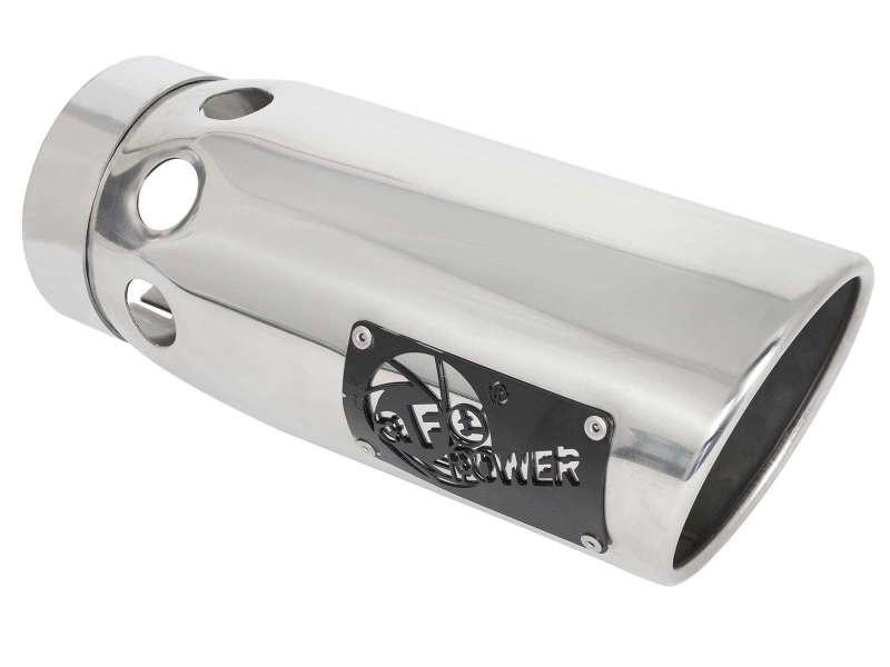 aFe Large Bore-HD 3in 409-SS DPF-Back Exhaust System w/ Polished Tip 14-19 RAM 1500 V6 3.0L (td) - 49-42065-P