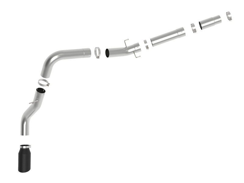 aFe Large-Bore HD 5in 409SS DPF-Back Exhaust System w/Black Tip 19-20 Ram Diesel Trucks L6-6.7L (td) - 49-42078-B