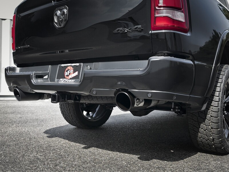 aFe Large Bore-HD 3 IN 409 Stainless Steel DPF-Back Exhaust System w/Black Tip RAM 1500 20-21 V6-3.0 - 49-42080-B