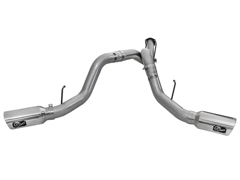 aFe LARGE BORE HD 4in 409-SS DPF-Back Exhaust w/Polished Tip 11-14 Ford Diesel Trucks V8-6.7L (td) - 49-43065-P