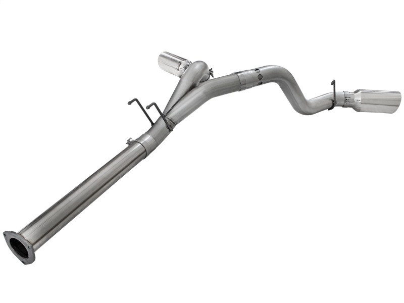 aFe LARGE BORE HD 4in 409-SS DPF-Back Exhaust w/Polished Tip 11-14 Ford Diesel Trucks V8-6.7L (td) - 49-43065-P