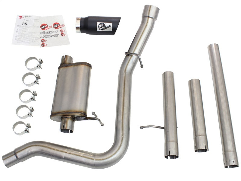 aFe MACHForce XP Exhaust 3in-3.5in SS Single Side Ext CB w/ Black Tip 99-04 Ford F150 V8 5.4L/6.8L - 49-43076-B