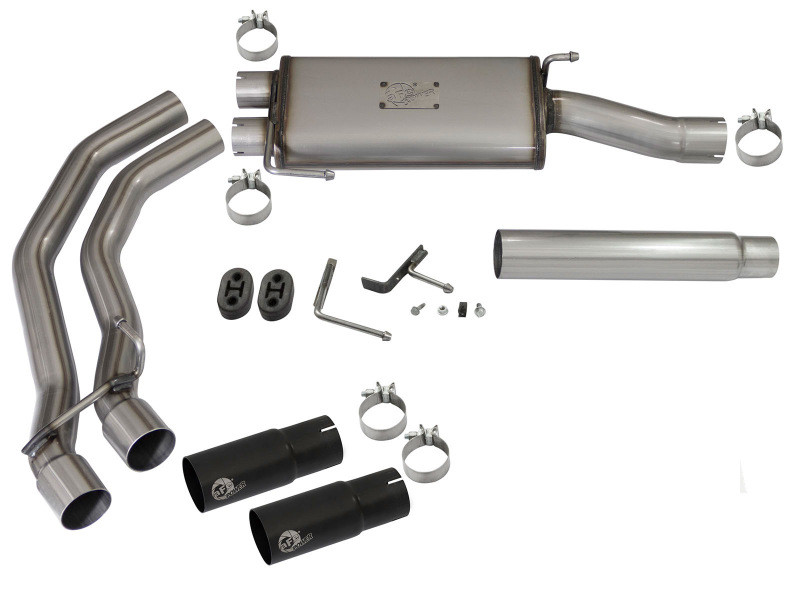 aFe Rebel Exhausts Cat-Back SS Ford F-150 04-08 V8 4.6/5.4L w/ Black Tips - 49-43079-B