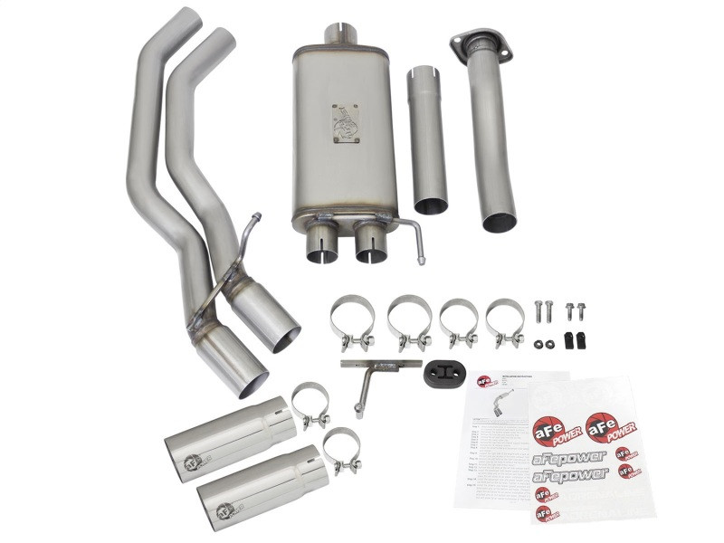 aFe Rebel Exhausts 3in SS Cat-Back 15-16 Ford F-150 EcoBoost V6 2.7/3.5L V8 5.0L w/ Polished Tips - 49-43081-P