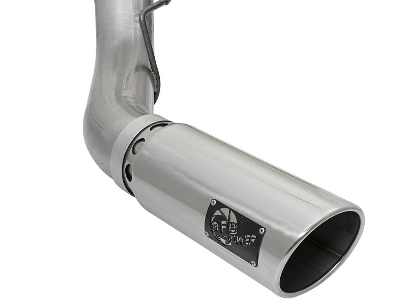 aFe LARGE BORE HD 5in 409-SS DPF-Back Exhaust w/Polished Tip 2017 Ford Diesel Trucks V8 6.7L (td) - 49-43090-P