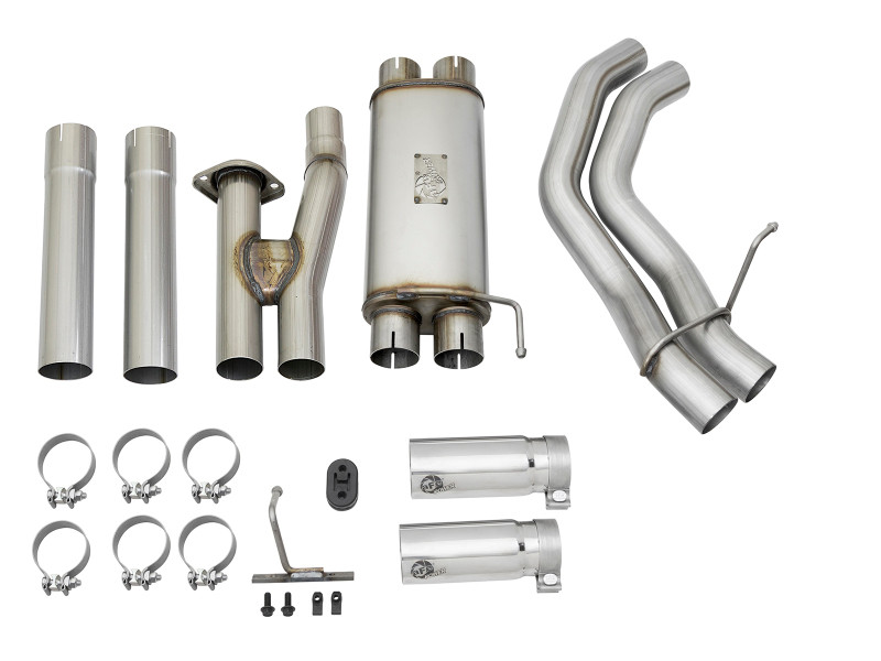 aFe POWER Rebel Series 3in 409 SS Cat Back Exhaust w/ Polished Tips 17 Ford F-150 Raptor V6-3.5L - 49-43091-P