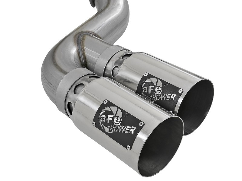 aFe Power 11-14 Ford F250/F350 6.7L Diesel Rebel XD 4in 409 SS DPF-Back Exhaust System - Pol Tips - 49-43120-P