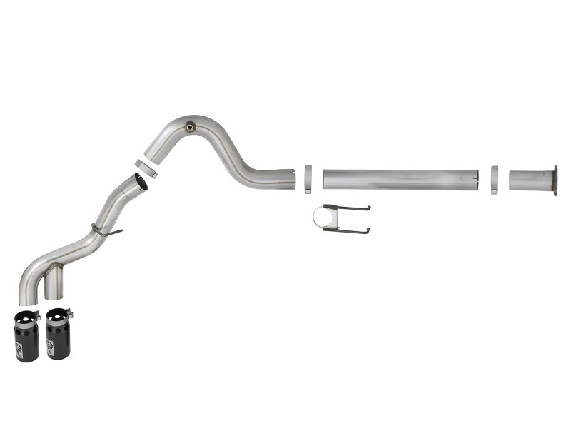 aFe Power 15-16 Ford F250/F350 6.7L Diesel Rebel XD 4in 409 SS DPF-Back Exhaust System - Black Tips - 49-43121-B