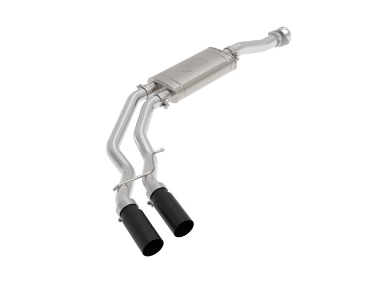 aFe Rebel 3in 409 SS Cat-Back Exhaust 2021 Ford F-150 V6 2.7L/3.5L (tt)/V8 5.0L w/ Black Tips - 49-43128-B