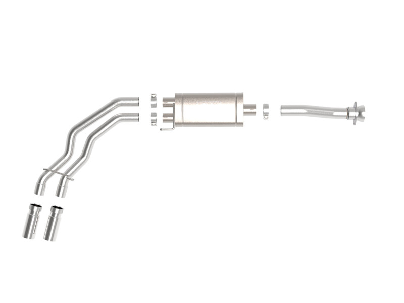 aFe Rebel 3in 409 SS Cat-Back Exhaust 2021 Ford F-150 V6 2.7L/3.5L (tt)/V8 5.0L w/ Polished Tips - 49-43128-P