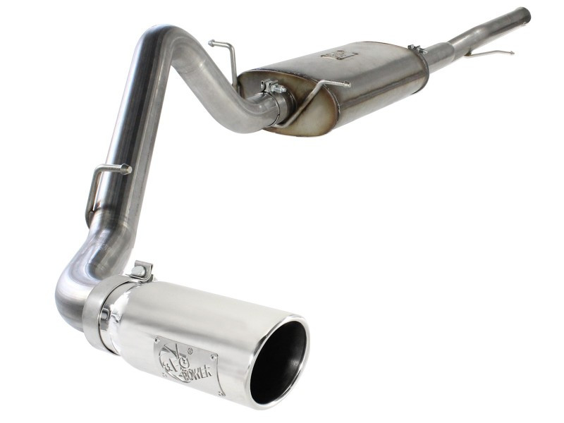 aFe MACHForce XP Exh CB,Stainless steel GM Silverado/Sierra 1500 2014 V*-5.3/6.2L Polished tip - 49-44038-P